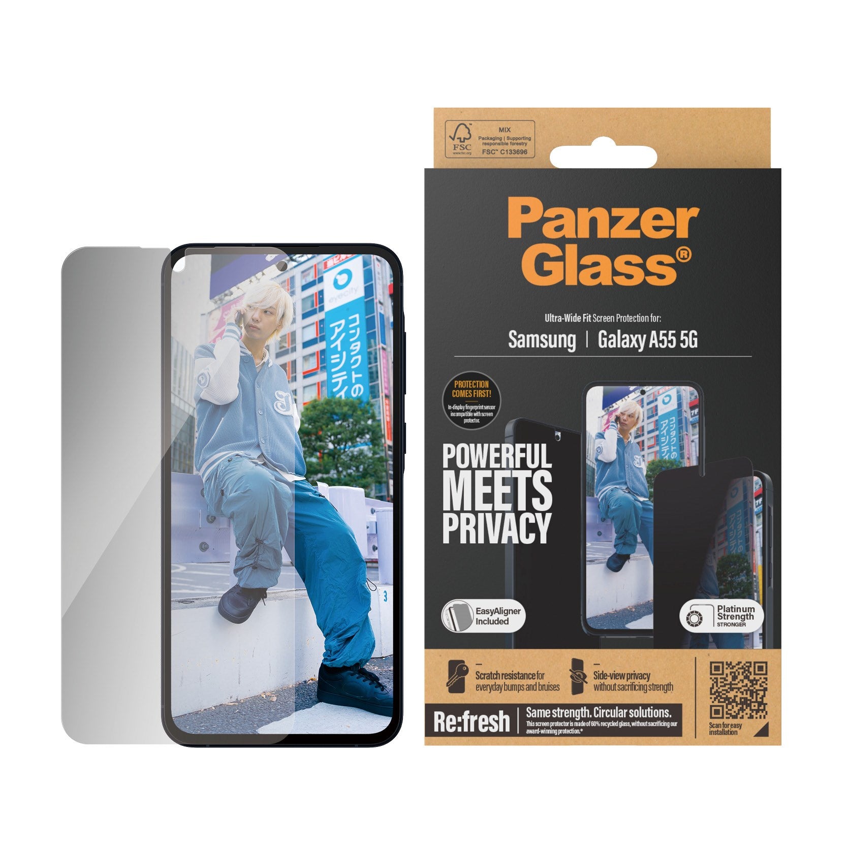 PanzerGlass® Privacy Displayschutz Samsung Galaxy A55 5G | Ultra-Wide Fit